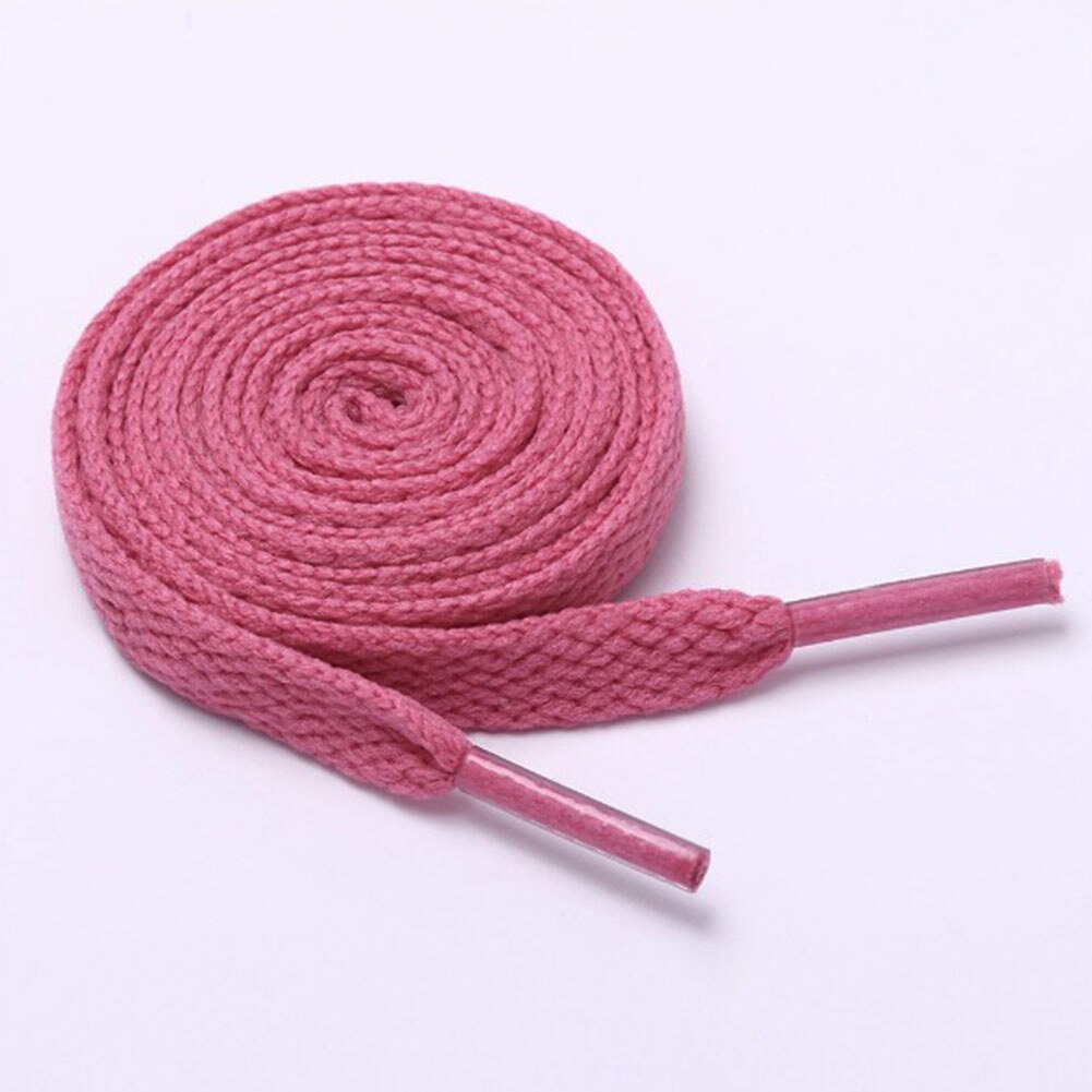 1 Paar Dubbele Platte Veters Polyester Veters Mode Sport Casual Schoen Kant Effen Platte Schoenveter 15 Kleuren: rose red / 100cm
