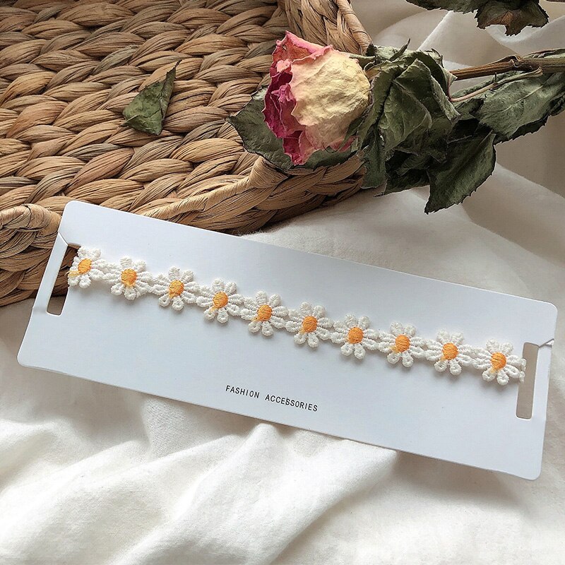 Kettingen voor vrouwen statement ketting madeliefjes kant bloemen eenvoudige temperament ketting luxe sieraden