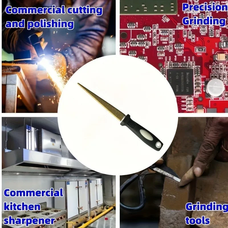 Single Stone Diamond Knife Sharpener with Double - Bird ! Double - Sided Flat & Curved, Ergonomic Grip