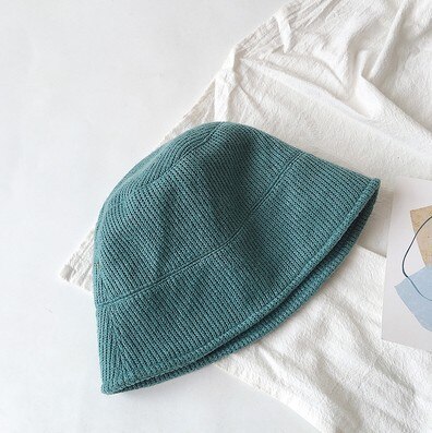 Baby höst hattar för barn barn stickad pojke mössa baby flickor hatt barn fiskarhatt baby huva söt: 2454 gröna