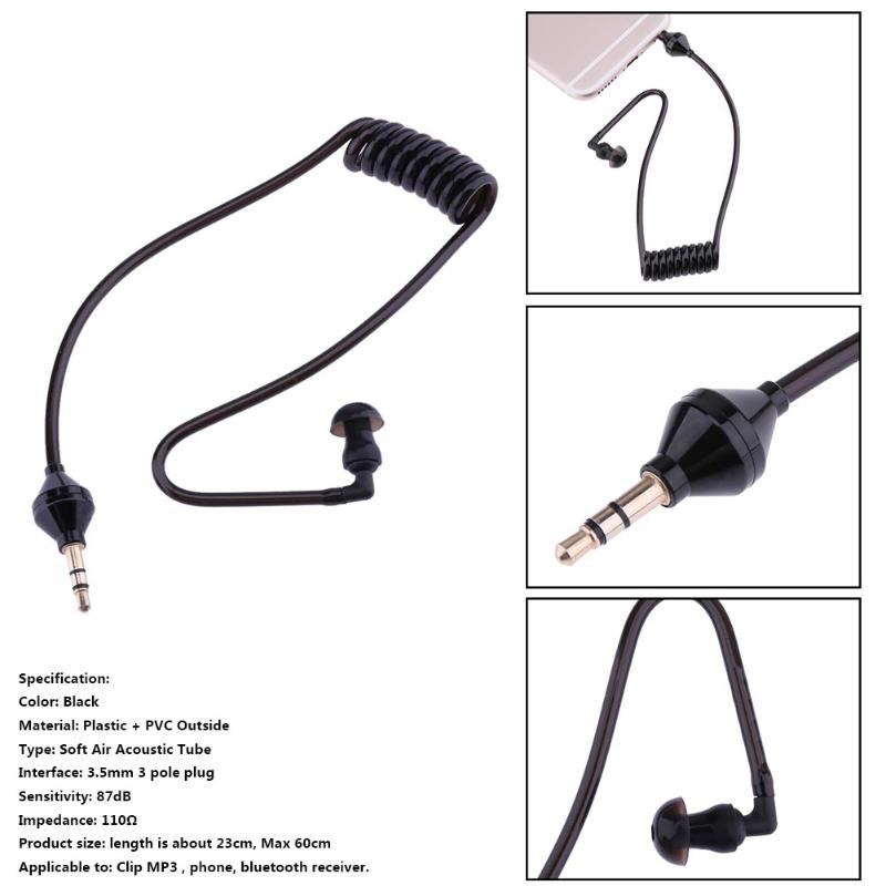 Einzigen Hören 3,5mm Kopfhörer aufgerollt Kabel Mono Funktion Hörer in Ohr Stereo Headset Nur Für Hören