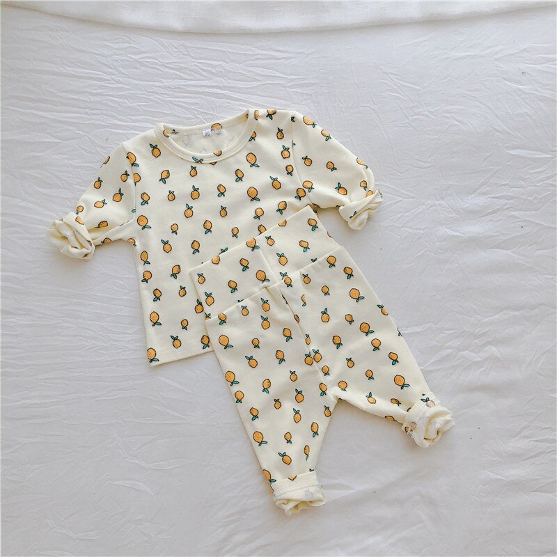 0-3 år nyfødt baby drenge piger pullover pyjamas tøj sæt bomuld forår efterår drenge pige outfits o-hals nattøj børn pyjamas: 2 / 24m