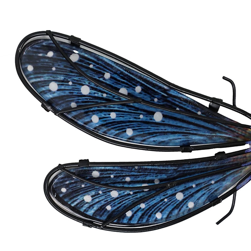 Metalowa ważka grafika ścienna robić dekoracji ogrodu Miniaturas zwierząt na zewnątrz posągi i rzeźby na dekoracja obejścia