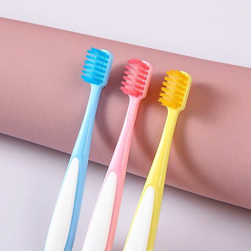 3Pcs Tandenborstel Effen Kleur Tandenborstel Golvend Super Soft Dental Oral Care Schoon Haren Soft Dental Oral Care Tools