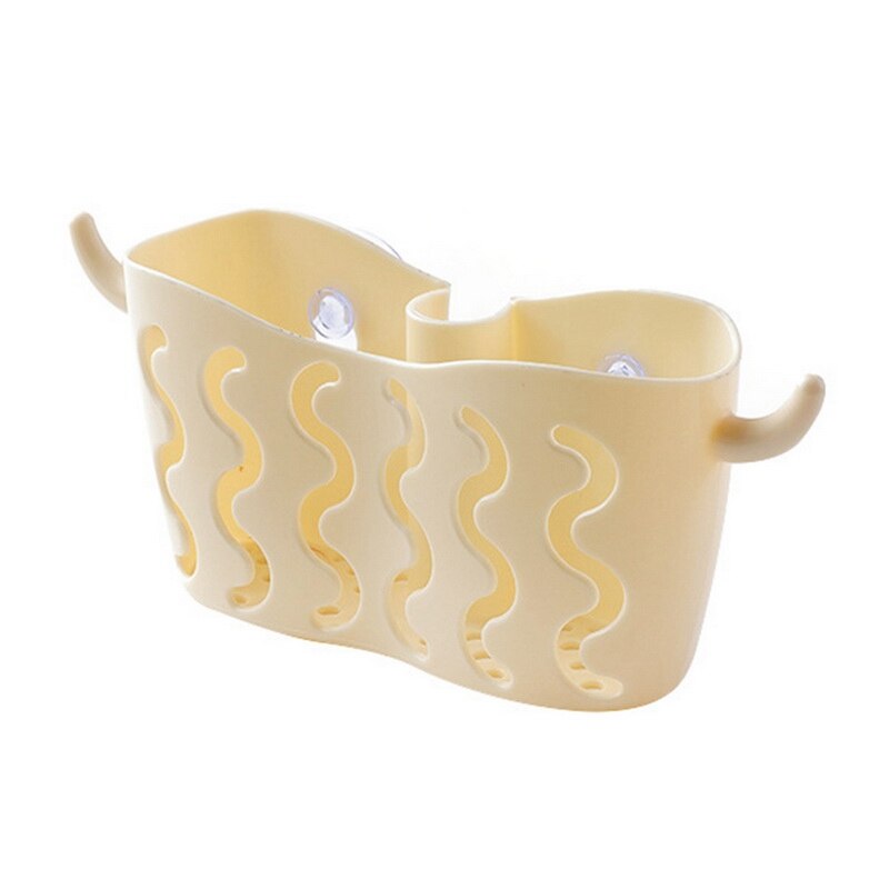 Soporte para esponja de cocina con ventosa de esponja soporte para ventosa de baño para esponjas jabones lavadores suministros para el hogar multifuncional: A-Beige  15.2x8.2cm