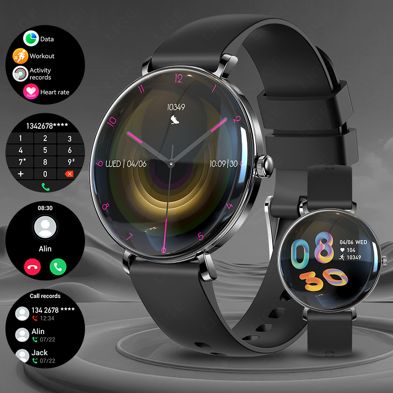 2025 Nowa moda Inteligentny zegarek Kobiety 1.43 '' AMOLED HD Wyświetlacz Bluetooth Połączenie Tętno Kobiety Zdrowie sport Kobiety Smartwatch Mężczyźni: Niebieski