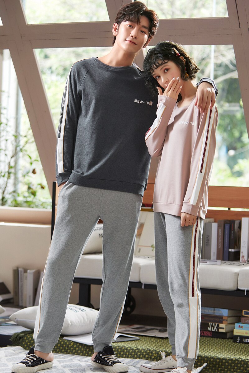 Pijama invierno de franela coreana, ropa de dormir para parejas, ropa de casa, Pijama gruesa de forro polar Coral, para Mujer y hombre