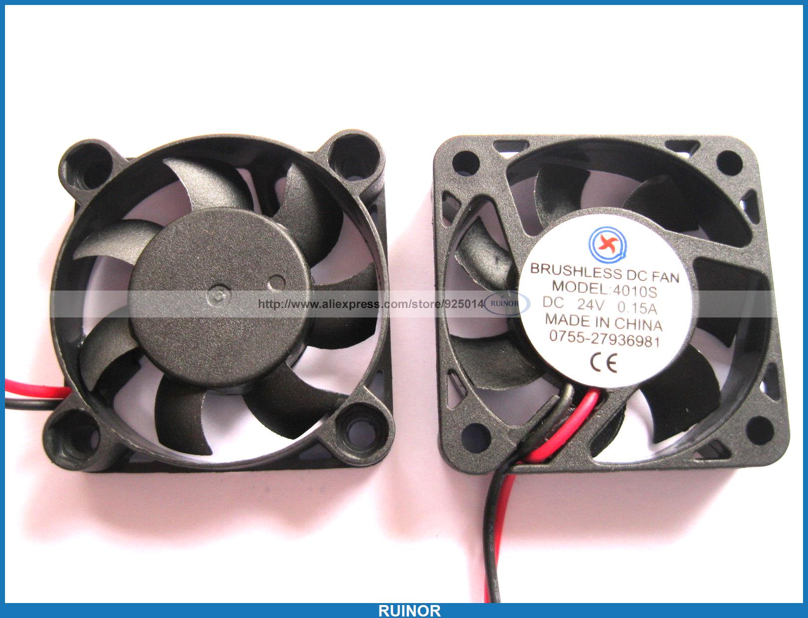 4 Pcs Brushless DC Cooling Fan 4010S 24V 7 Blade 40x40x10mm 2 Wires