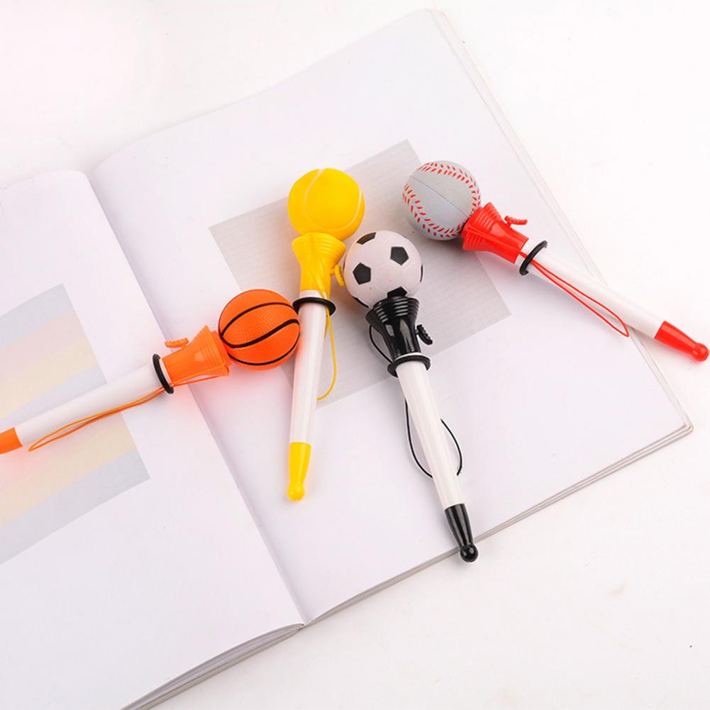 Bolígrafo neutro Popup, novedad, juego de bolígrafos de rebote de descompresión con temática deportiva para estudiantes, baloncesto, fútbol, tenis
