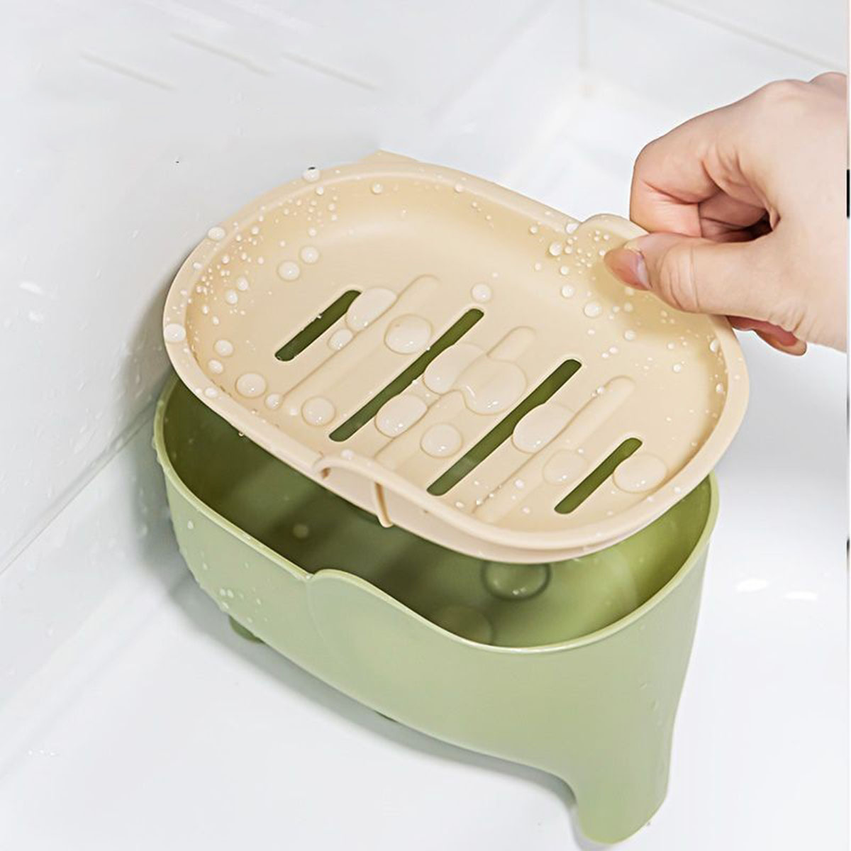 Soap Box Double Layer Cute Elephant Bathroom Accessories Home Decorative Children Students Waterproof Drain Rack