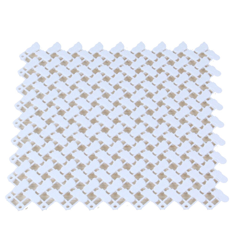 1pc diy tæppe slikfarver plast bademåtter let badeværelse massage tæppe brusebad skridsikker måtter l *5: Hvid