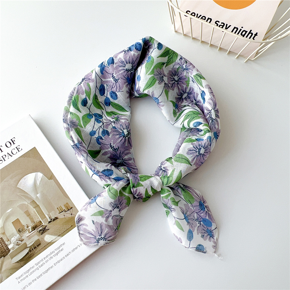 58cm Cotton Beautiful Bandanas Square Scarf Women Girls Headband Accessories Handkerchief Neckerchief Hairscarf Hairscarf