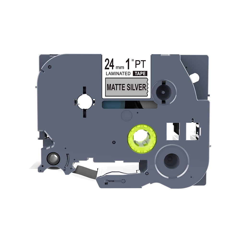 1PCS TZ2-251 TZe251 Black on White 24mm for Brother TZ Laminated Label Tape Compatible for P-touch Label Machine PT330 PT-E550: Black-Matt Silver