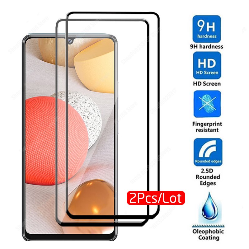 2Stck Volle Abdeckung Für Samsung Galaxis A42 A52 A32 A72 Fällen 3D Gehärtetem Glas auf Samsun Galaxi A42 EIN 42 schutz Glas Film Rügestochen