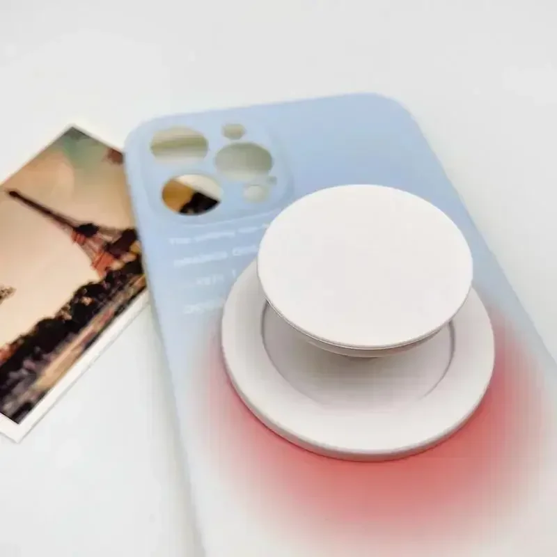 Opvouwbare magnetische mobiele telefoon grip houder socket zak voor Magsafe iPhone 16 15 14 13 12 Pro Max ringvinger uitbreidende standaard: WHITE