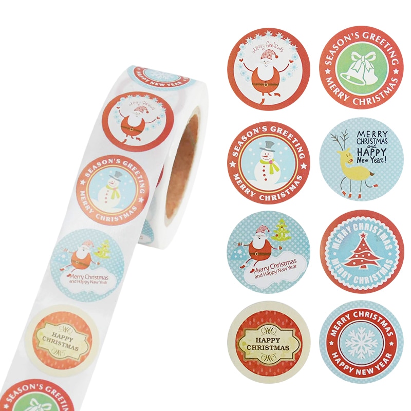 500 Pcs/roll Merry Christmas Cartoon Santa Sticker... – Grandado