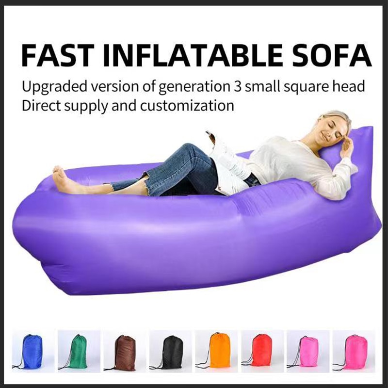 Blow Up Couch Outdoor Portable Air Sofa Hammock Beach Couch Compression Sacks Lazy Inflatable Lounger Sofa