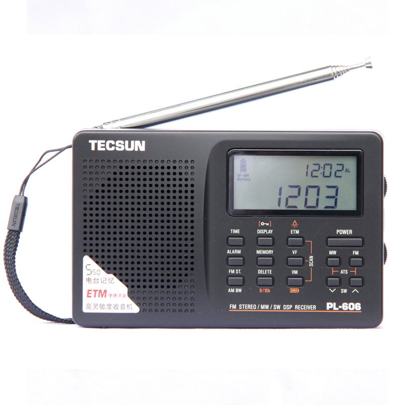 Tecsun PL-606 Digital PLL Portable Radio FM Stereo/LW/SW/MW DSP Receiver Internet Radio FM:64-108 MHz/LW: 153-513 kHz Radio: Black