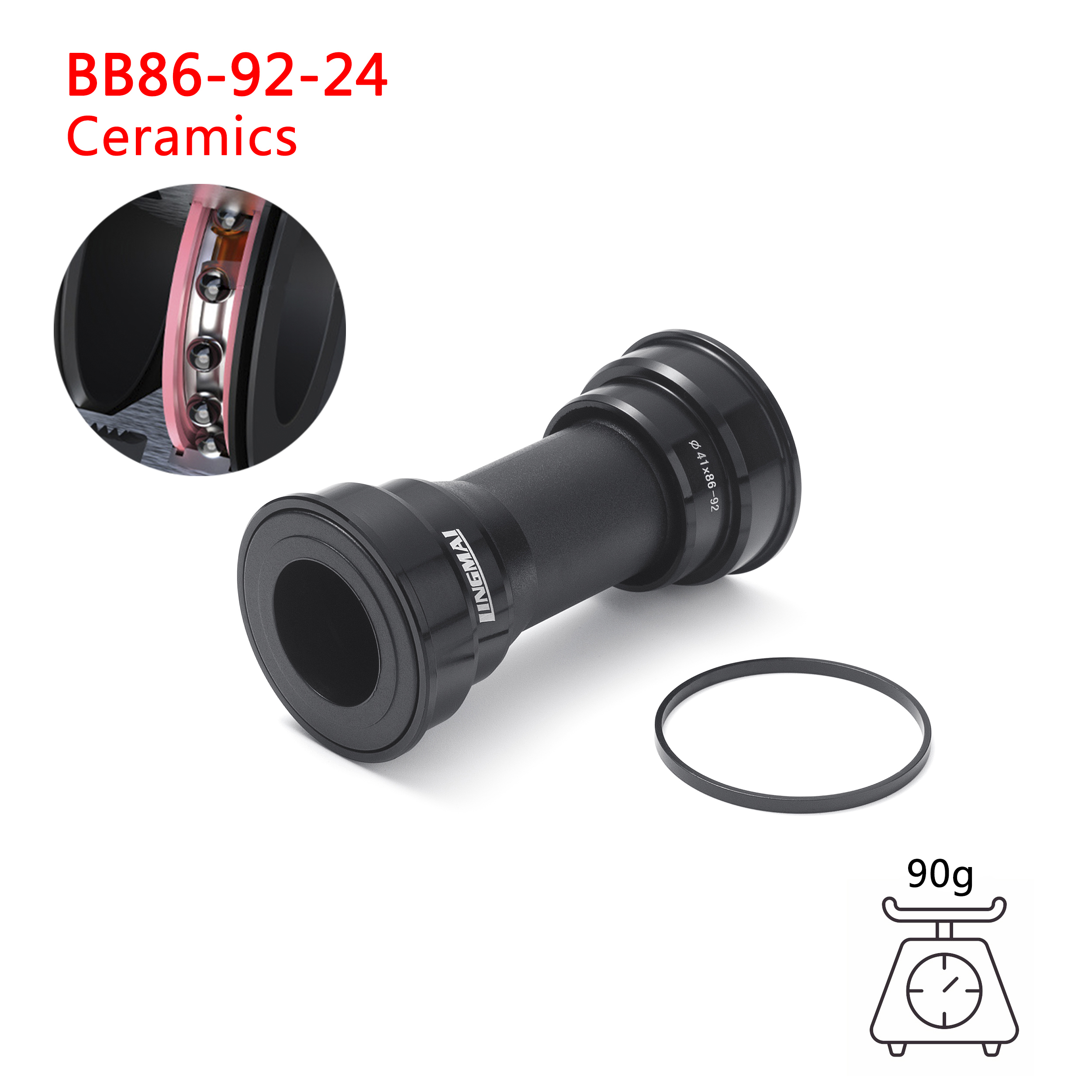 Suporte inferior de bicicleta, rolamento cerâmico bb pf30 bb86 bb386 bb30 para mountain road bike, movimento central dub: Borgonha