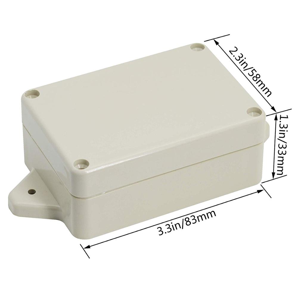 Waterproof Dustproof IP65 ABS Plastic Junction Box Universal Electrical Project Enclosure Pale Gray with Fixed Ear 200*120