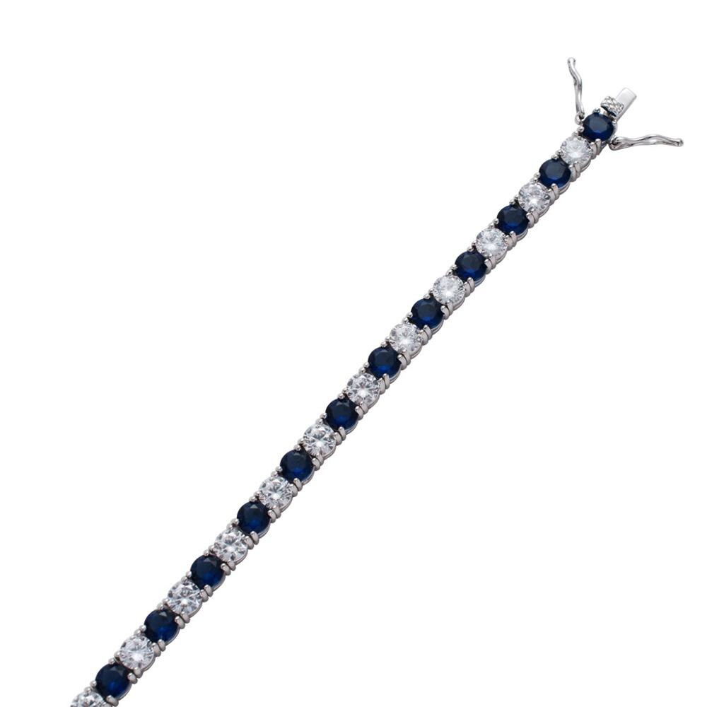 Pulseira masculina de zircônia, joia charmosa com corrente, azul, branca, de cor gelo, para homens, hip hop