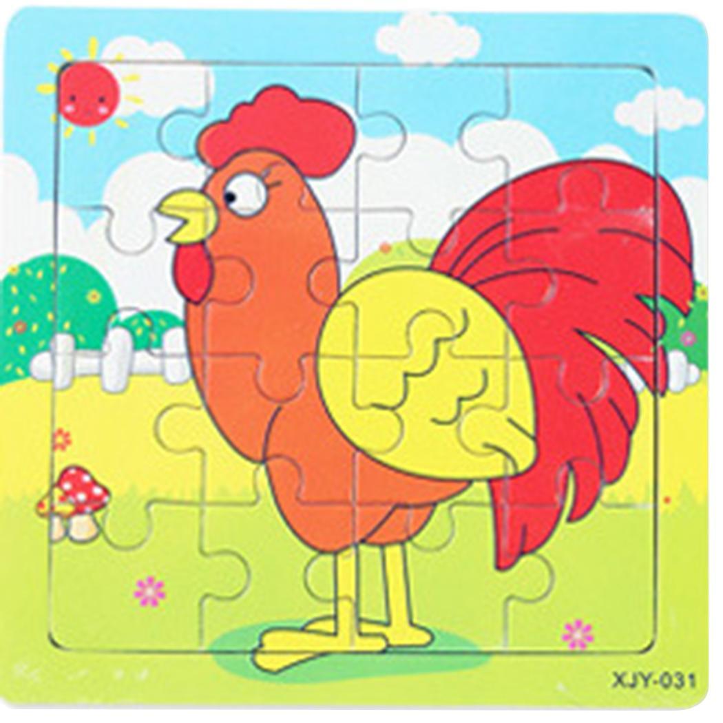 Kids Cartoon Houten Puzzel Kinderen DIY Educatief Jigsaw Multicolor Leren Speelgoed