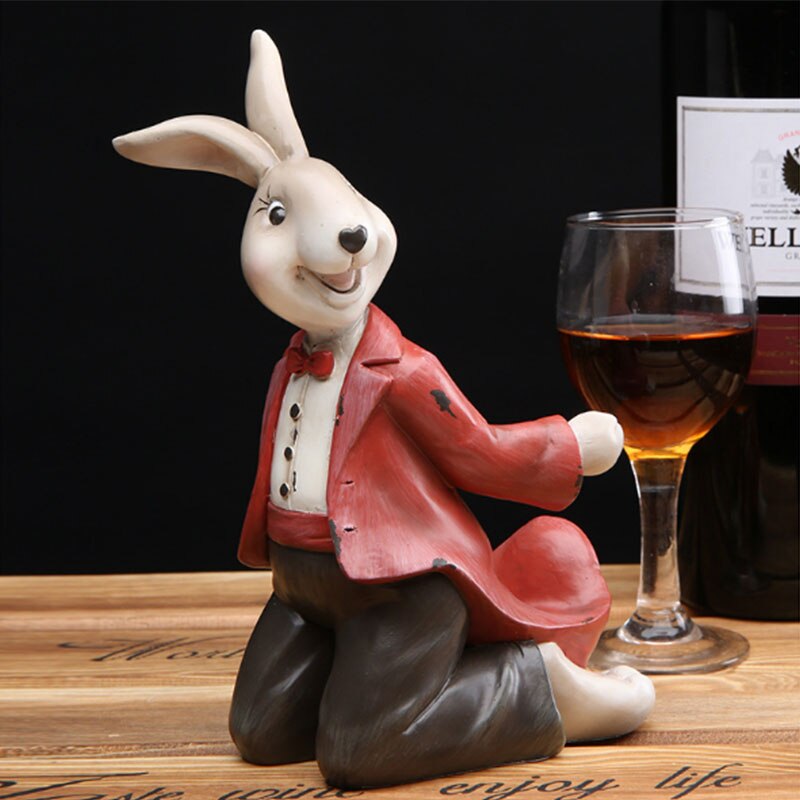 Knielen Rabbir Glaswerk Wijnfles Houders Voor Huisdecoratie Woonkamer Wijnkast Decoratieve Display Magazijnstellingen