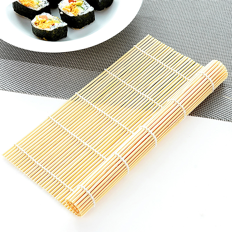 Esterilla enrollable de bambú para cocina, herramienta japonesa de 24x24cm para paletas de arroz Onigiri, 1 unidad