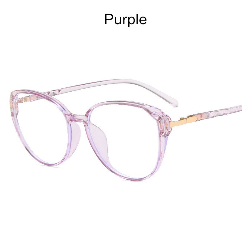Anti-Blue Light Optical Myopia Eyeglasses Women Computer Prescription Glasses Classic Square Plastic Frame Tr90: Purple