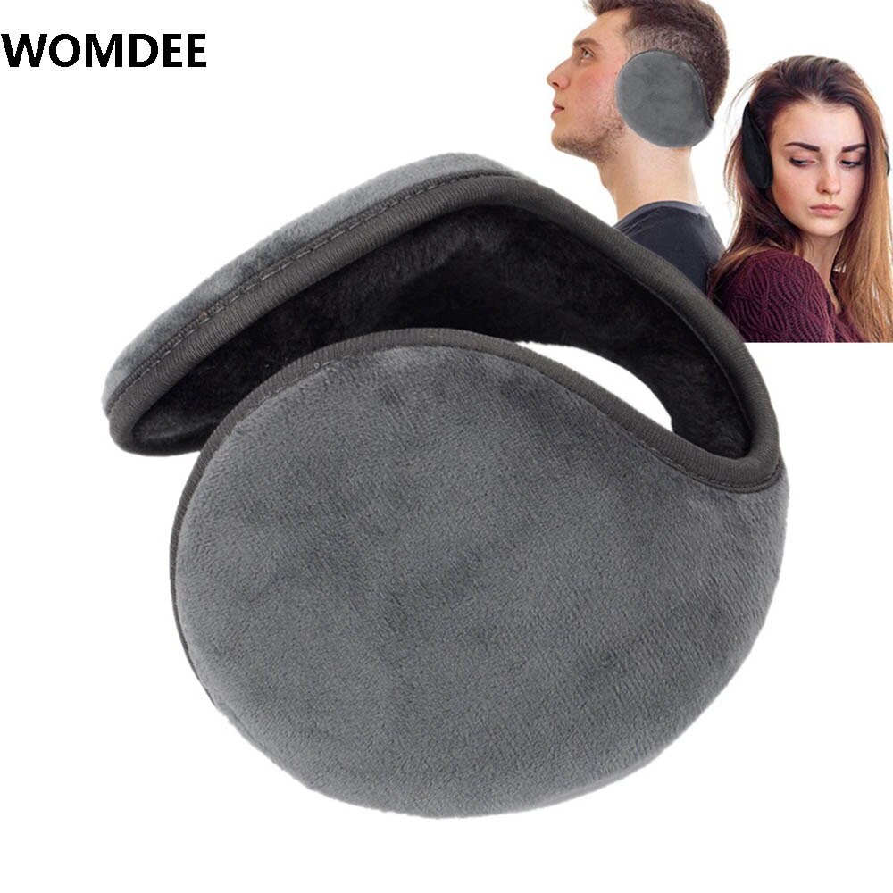 Winter Earmuffs Warm Wool Knitted Ear Warmer Foldable Faux Cashmere Ear Muff Ear Cover Bag Back Wear Earflap for Men Women