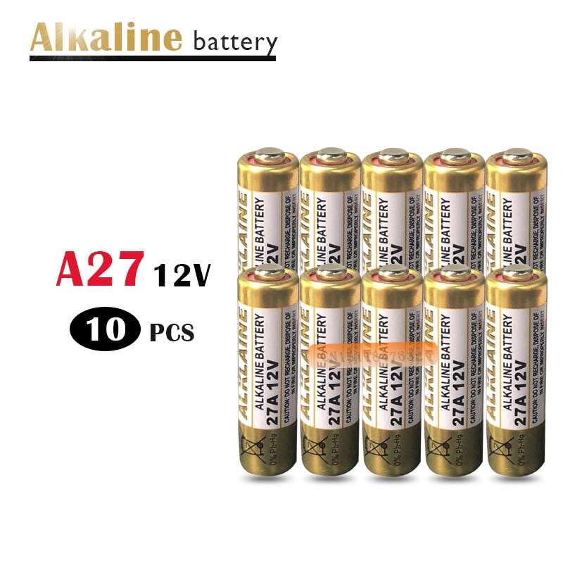 10PCS 27A 12V droge alkaline batterij 27AE 27MN A27 voor deurbel, auto alarm, walkman, auto afstandsbediening etc