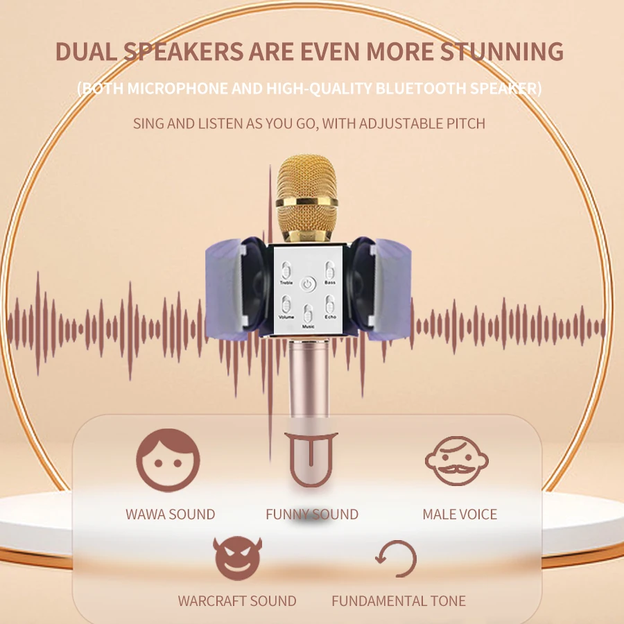 TANALAZ K20 mikrofon do karaoke mikrofon bezprzewodowy Bluetooth z magicznym dźwiękiem LED Light przenośna maszyna do śpiewania na prezenty na imprezę domową