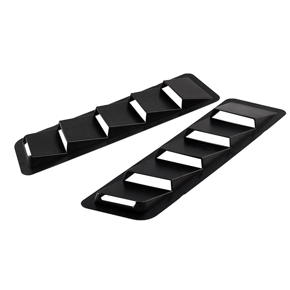 1 Paar Louvre Luchtinlaat Abs Auto Accessoires Auto Hood Vents Trim Set Motorkap Matte Zwart Universele Cooling Panel