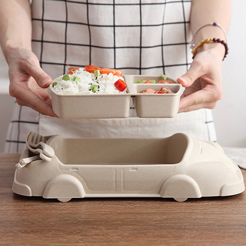 5 pcs/lot dessin animé mignon carré voiture Train avion bébé alimentation ensemble nourriture fruits plat plaque épaisse vaisselle Table plats pour enfants