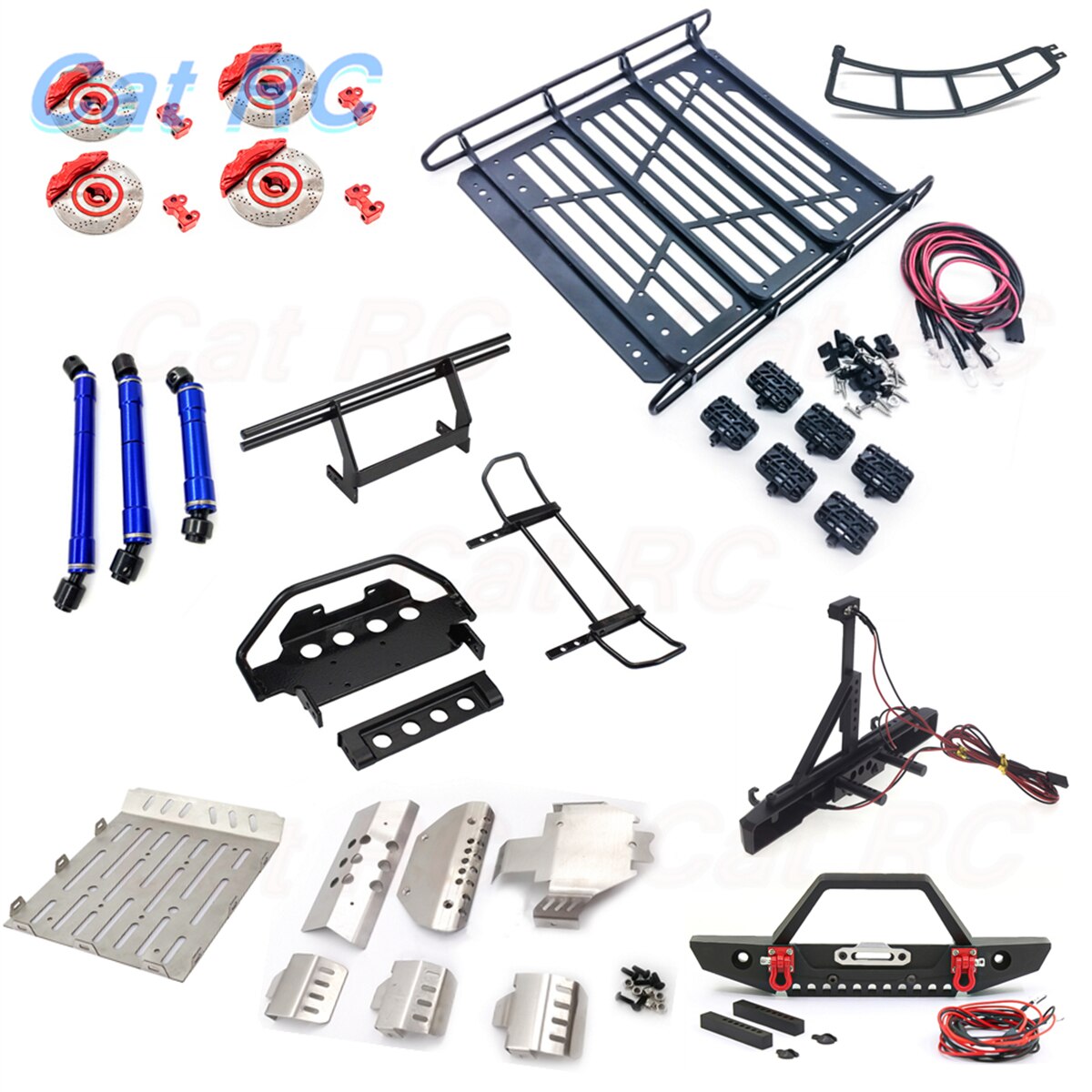 Traxxas TRX6 Metal Front Rear Bumper Roof Luggage Rack Chassis Armor Skid Plate Ladder CVD Brake Disc Trunk Panel RC Car