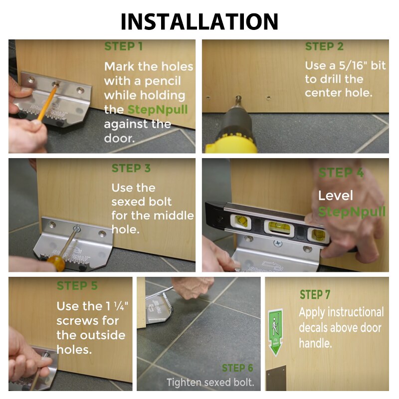 Touchless Door Opener Stainless Steel Door Handle No Touch Tool Hands-free Door Opening Contactless Foot Handle