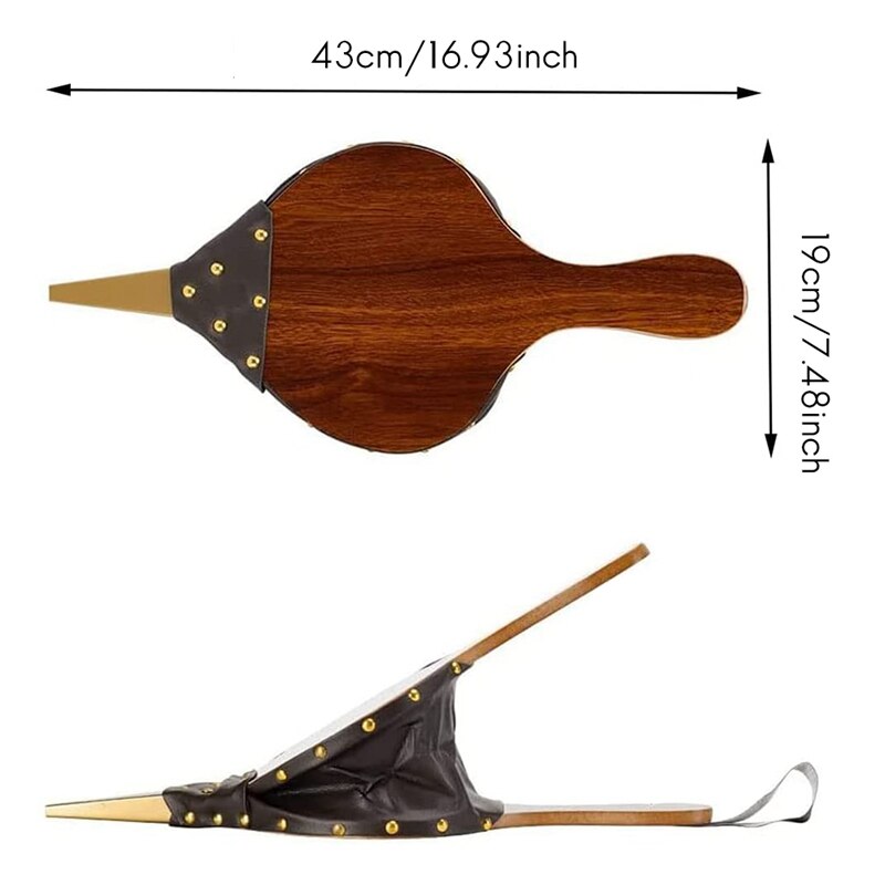 Fireplace Blower,Manual Wood Air Blower,Retro Fireplace Blower with Lanyard for Outdoor Camping, BBQ Grill, Wood Stove