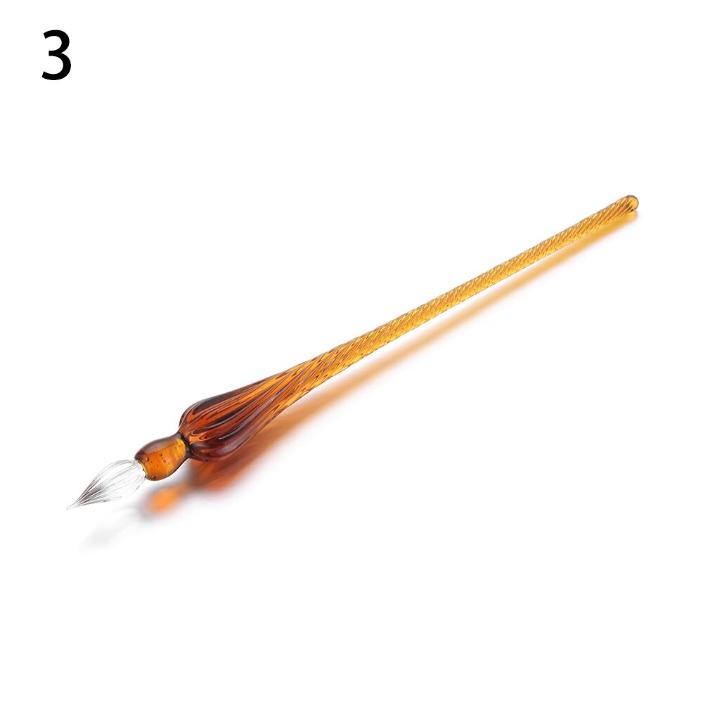 Vintage Glass Dip Dipping Pen Writing Tool Glass Drip Fountain Pen Signature Filling Ink Fountain Pens: 03