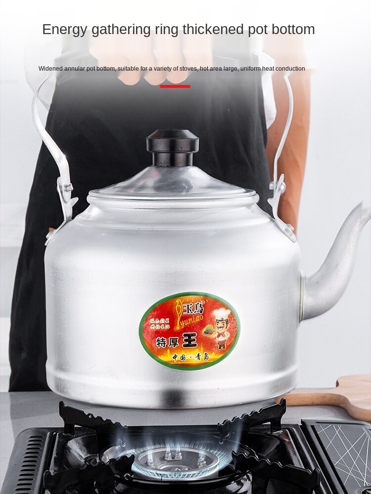 Old-Fashioned Extra Thick Traditional Aluminum Kettle Aluminum Kettle Large Capacity 10 Liters for Home Use and Restaurants