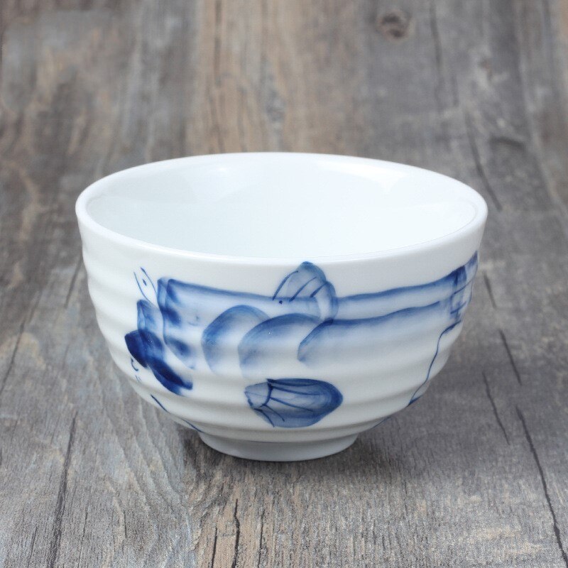 Bol en céramique japonais et coréen de 4.5 pouces, riz à motif d'anneau, bol Matcha japonais, bol à Dessert, bol à soupe, bol Ramen: Puffer fish leaping