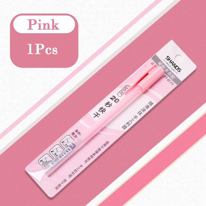 Colors Portable Pen Shape Glue Multi-function Adhesive Student DIY Office Accessories School Supplies Korean Stationery: pink