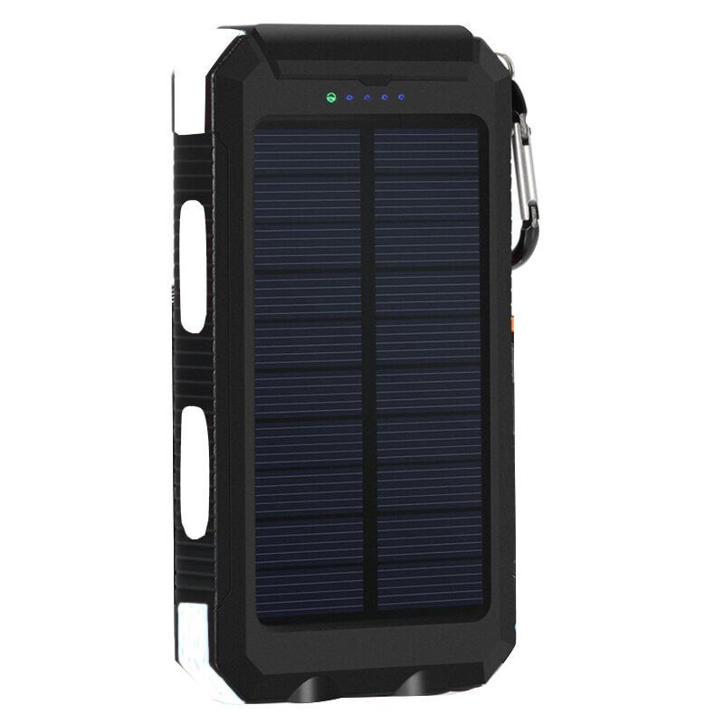 Solar powerbank echt 20000 mah dubbele usb externe waterdichte polymeer oplader buitenlamp power ferisi: Wit