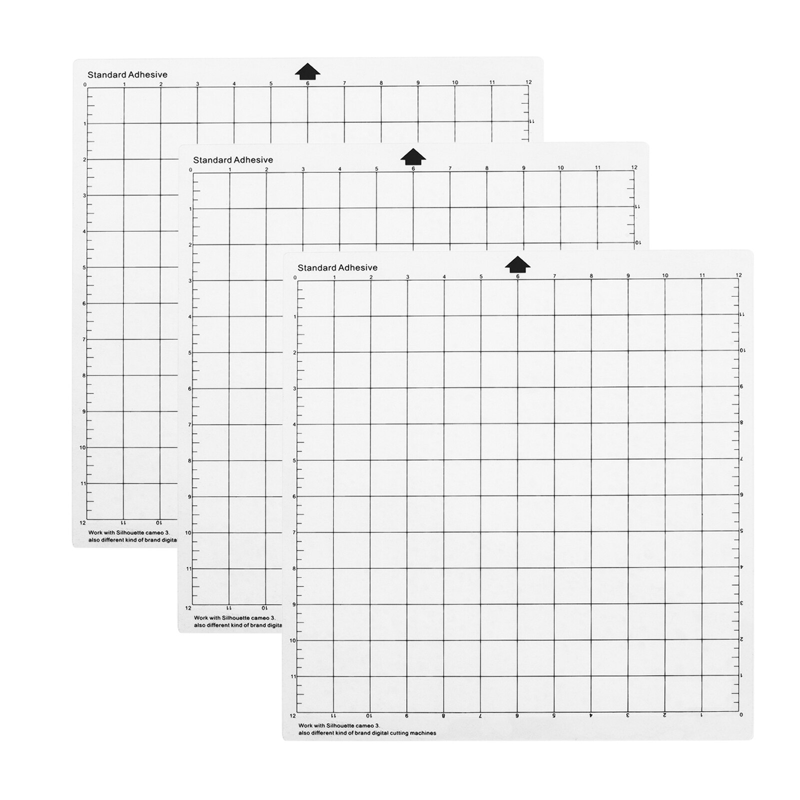 1/3PCS Replacement Cutting Mat Transparent Adhesive Mat with Measuring Grid 12*12-Inch for Silhouette Cameo Plotter Machine: 3pcs