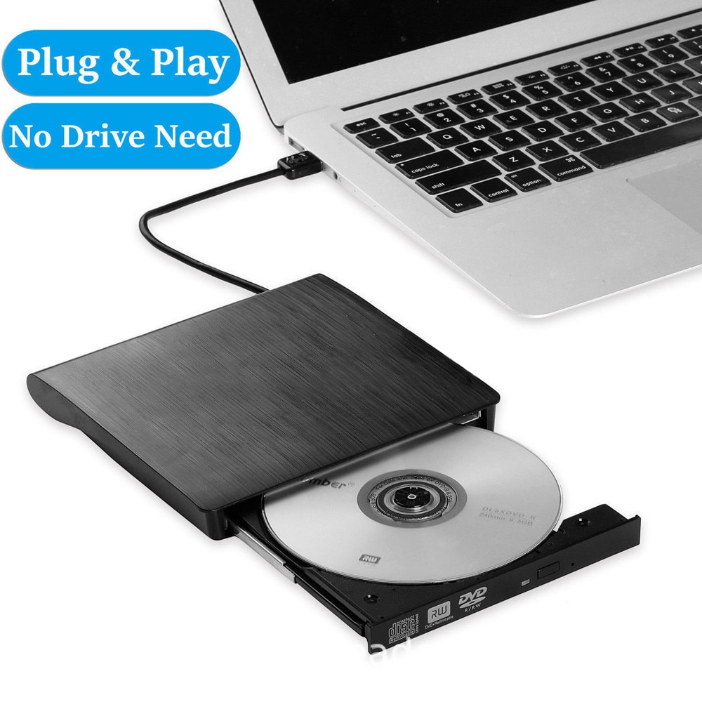Usb høyhastighets ekstern cd dvd-stasjon 4k 3d blu ray-spiller forfatter bærbar bd / cd / dvd-brennerdriver for mac, vinn 10,8,7, bærbar pc, pc