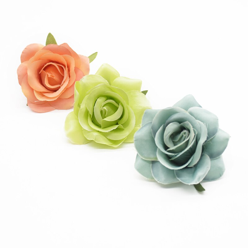 6pcs 7cm Artificial rose heads for Home decoration accessories Flower arrangement Diy Headwear Indoor furnishings Wedding brooch