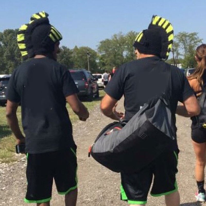 Spartan Helmet Knight Crochet Hat Knitted Hat Ski Funny Mask Warm Winter Caps Beanie for Men Women ALS88: black yellow