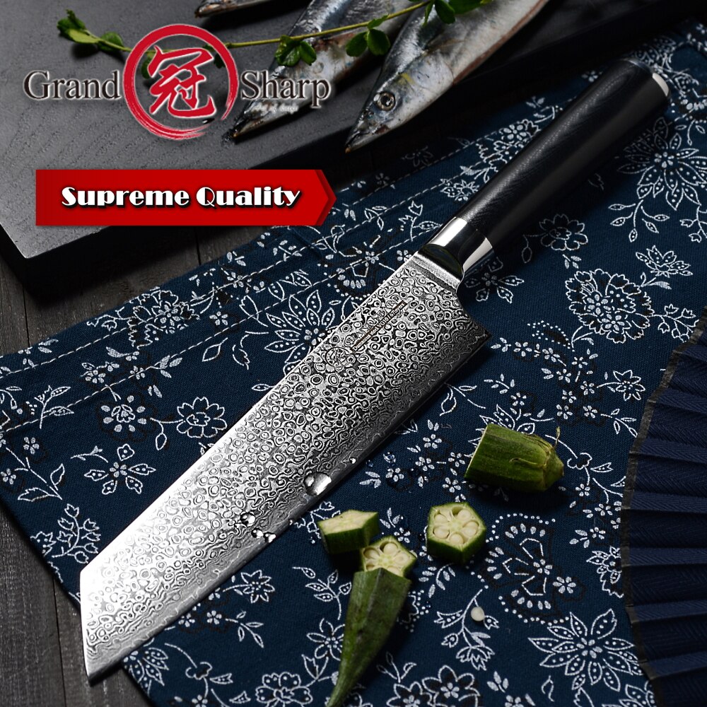 Grandsharp kiritsuke kochmesser, 8.5 cm ( vg10 zoll), 67-- lagig, damaststahl, hochkohlenstoffhaltiger edelstahl, schneidwerkzeug