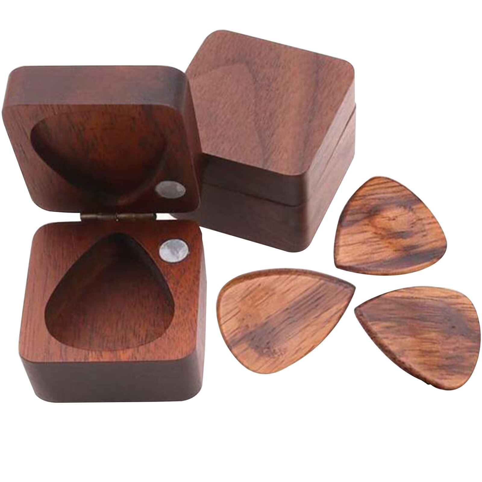 3pc guitare en bois Pick Box caisse en bois soin outil Plectrum boîte de rangement pour pics tenir guitare Pick boîte accessoires stockage d1