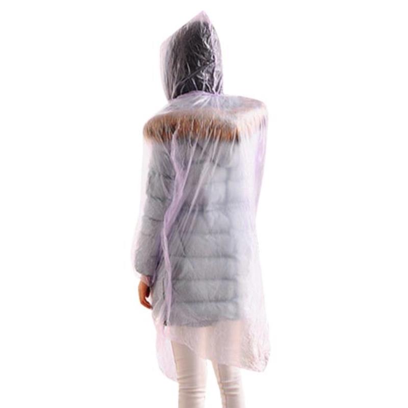 Einweg PVC Regenmantel Regenbekleidung Anzug Verdickt Wasserdicht Regen Poncho Mantel Erwachsene Klar transparent Camping Hoodie