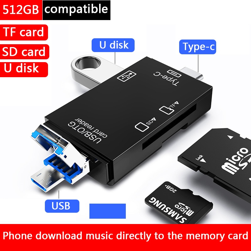 2022 TF lettore di schede SD USB portatile 2.0 tipo C adattatore per scheda di memoria Flash a doppio Slot durevole e pratico per uso quotidiano portatile